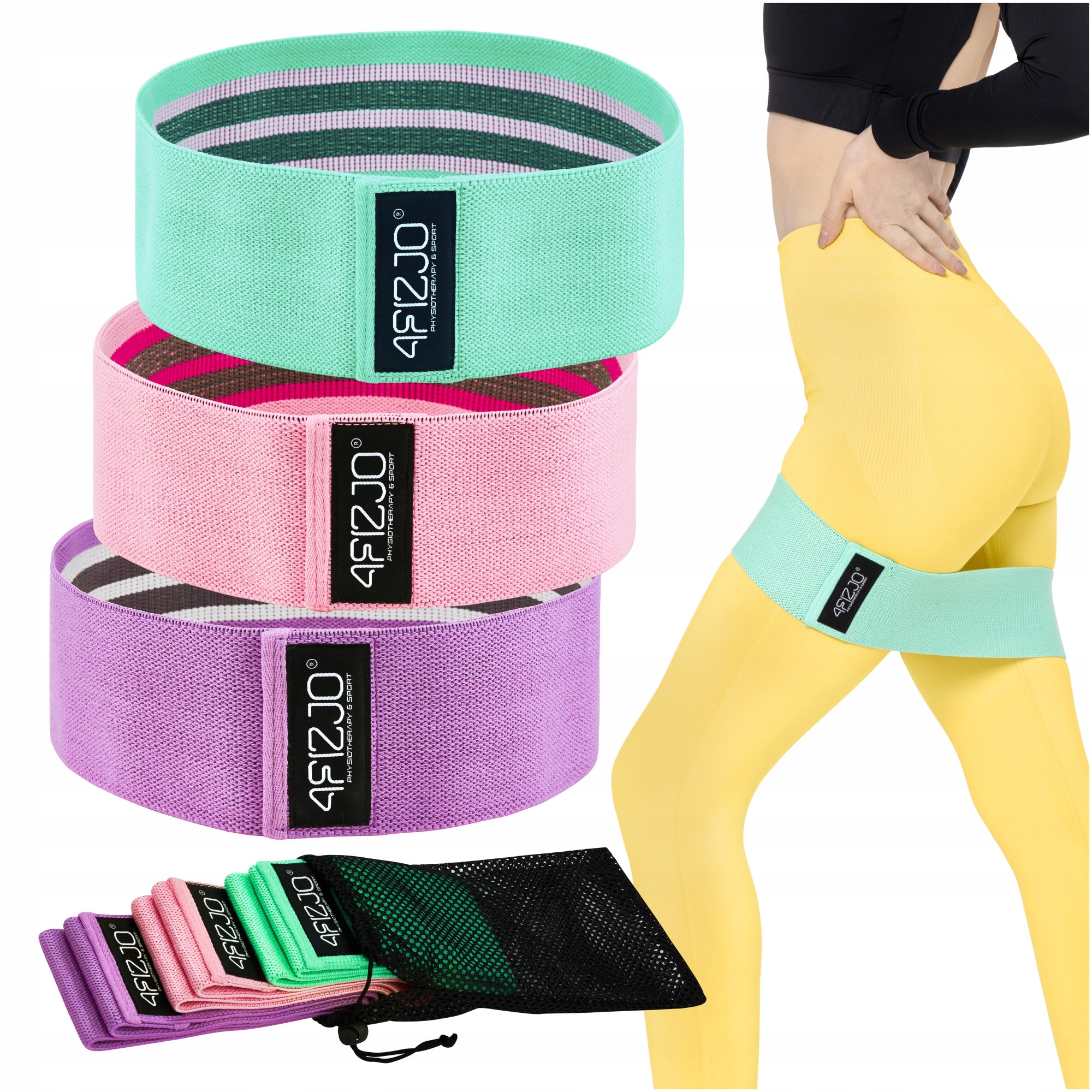 MATERIAL RESISTANCE RUBBER TAPES FOR FITNESS STRETCHING TRAINING HIP BAND x3