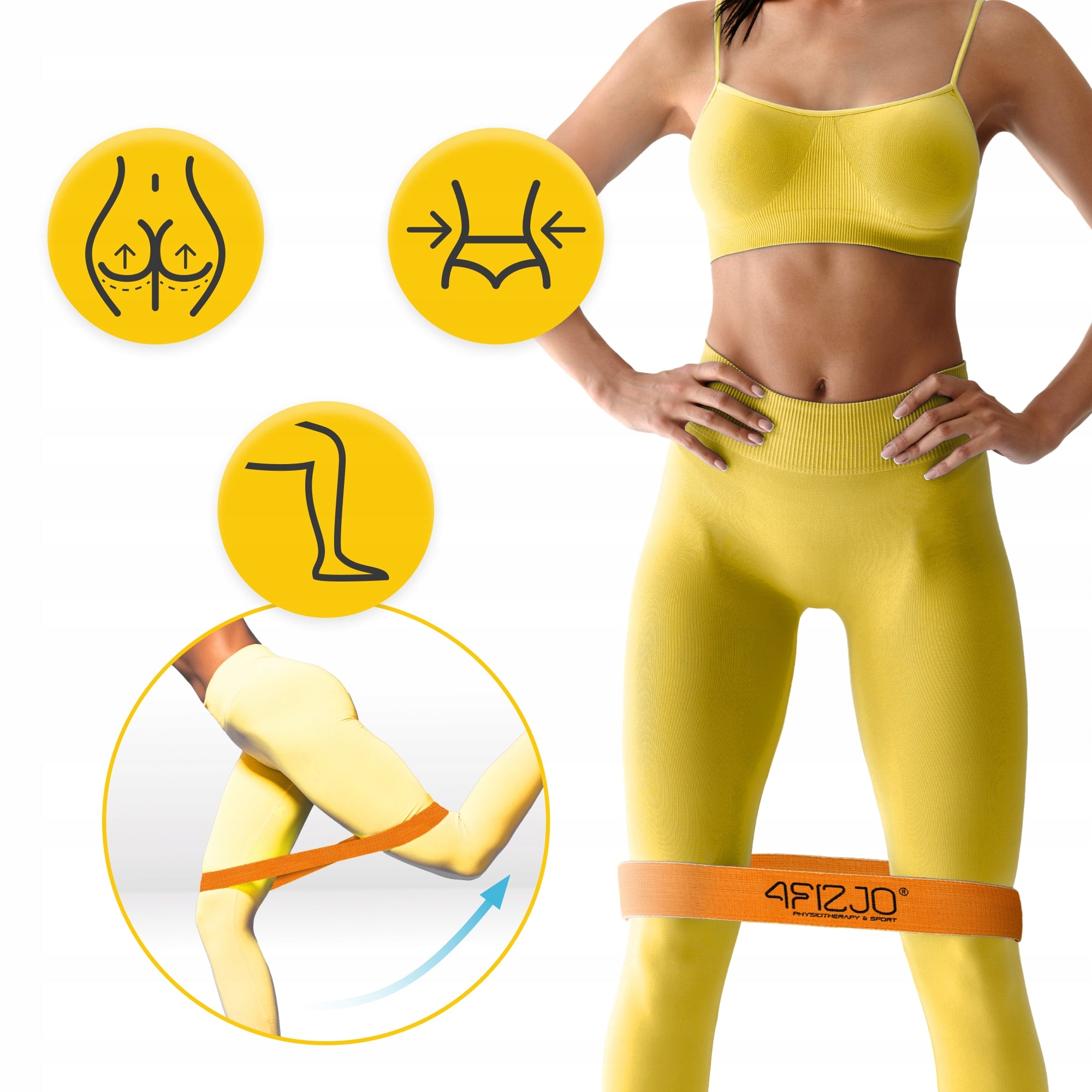 MATERIAL RUBBER FLEX BAND MINI FOR EXERCISE FITNESS PILATES RESISTANCE 1-5 kg Brand 4FIZJO