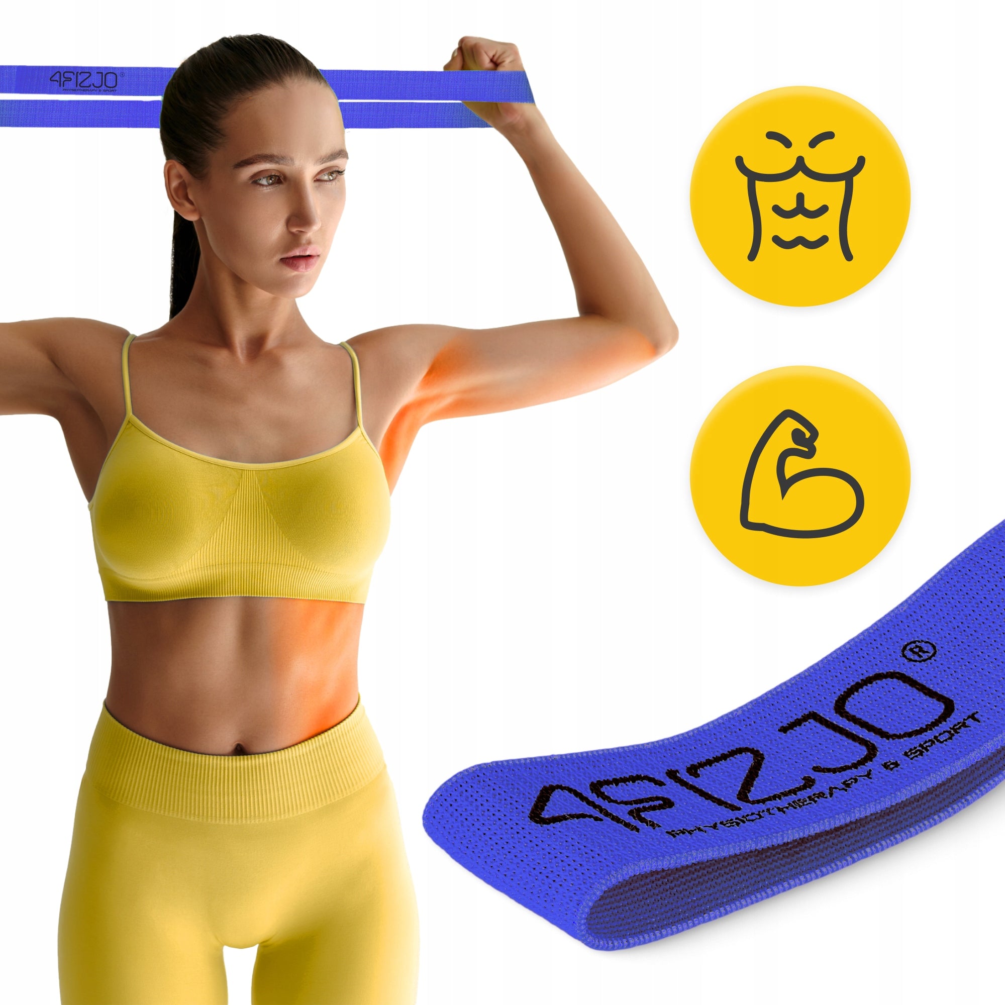 MATERIAL RUBBER FLEX BAND MINI FOR EXERCISE FITNESS PILATES RESISTANCE 10-15 kg Brand 4FIZJO