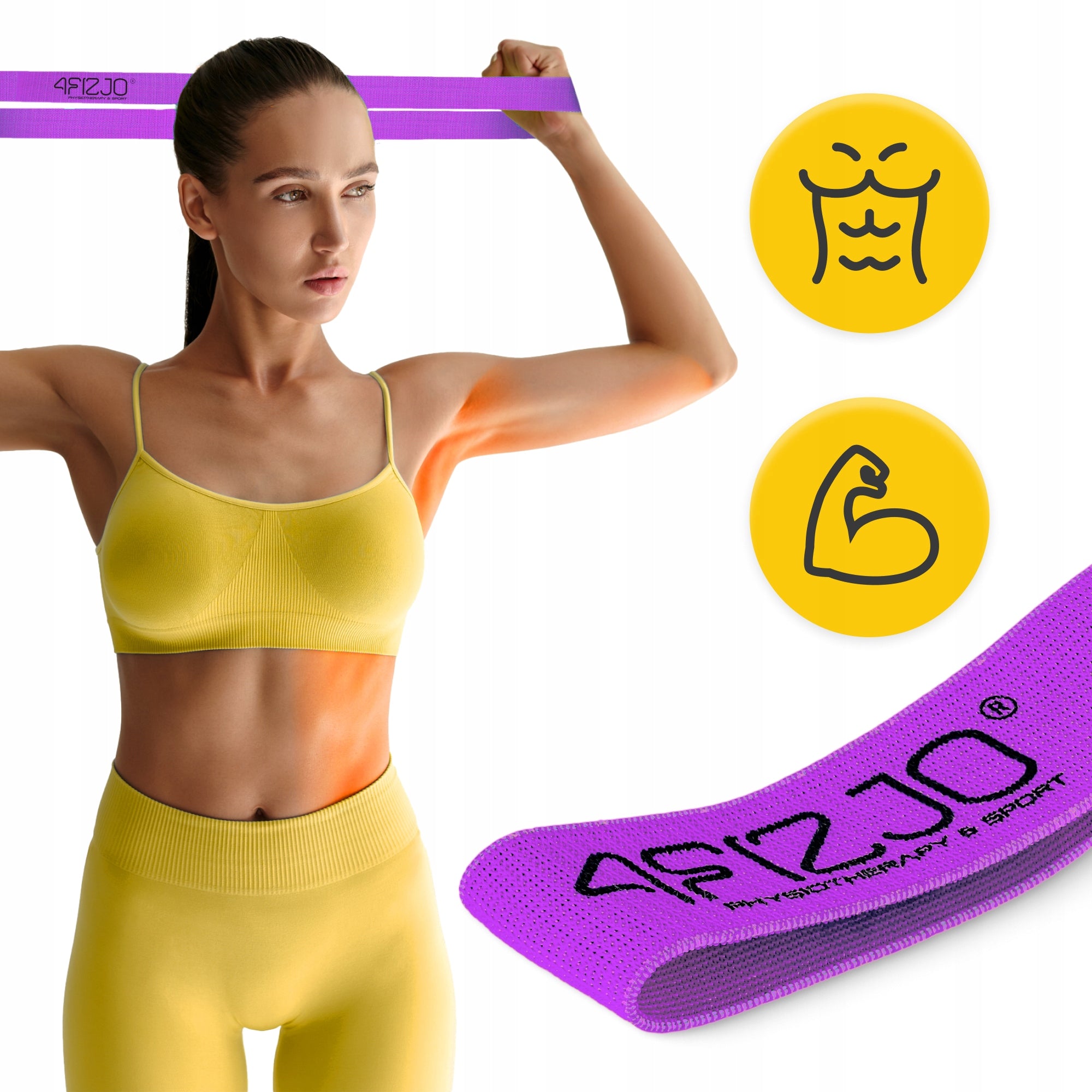 MATERIAL RUBBER FLEX BAND MINI FOR EXERCISE FITNESS PILATES RESISTANCE 16-22 kg Brand 4FIZJO