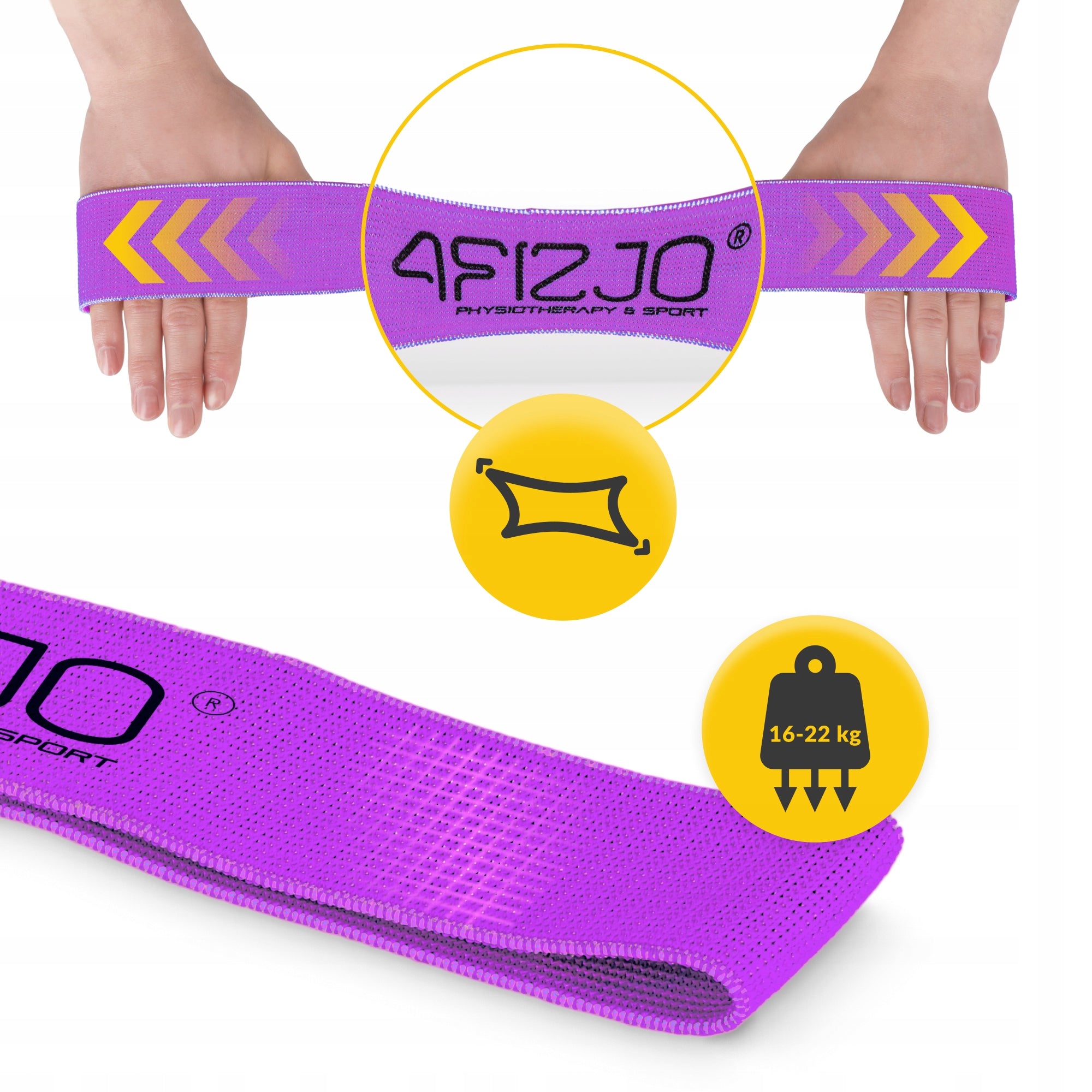 MATERIAL RUBBER FLEX BAND MINI FOR EXERCISE FITNESS PILATES RESISTANCE 16-22 kg Manufacturer code FLEX BAND PURPLE 16-22 kg