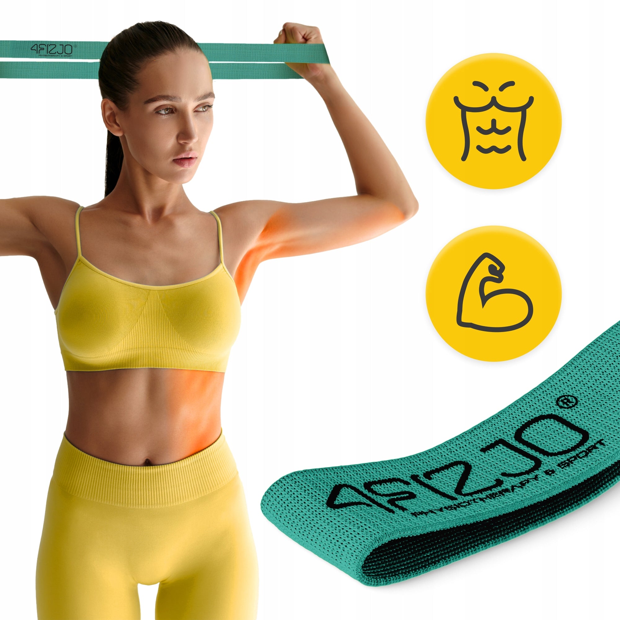 MATERIAL RUBBER FLEX BAND MINI FOR EXERCISE FITNESS PILATES RESISTANCE 5-10 kg Brand 4FIZJO