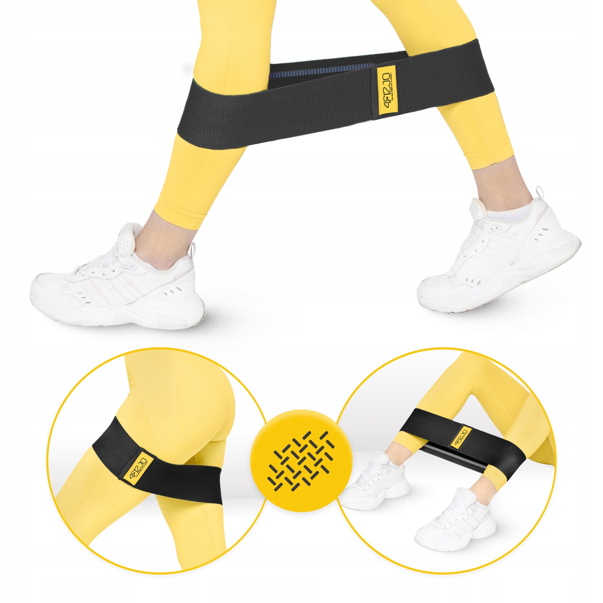 MATERIAL RUBBERS FOR EXERCISE FITNESS SET NON-SLIP HIP BAND 3PCS. Manufacturer code Zestaw gum oporowych do ćwiczeń HIP BAND