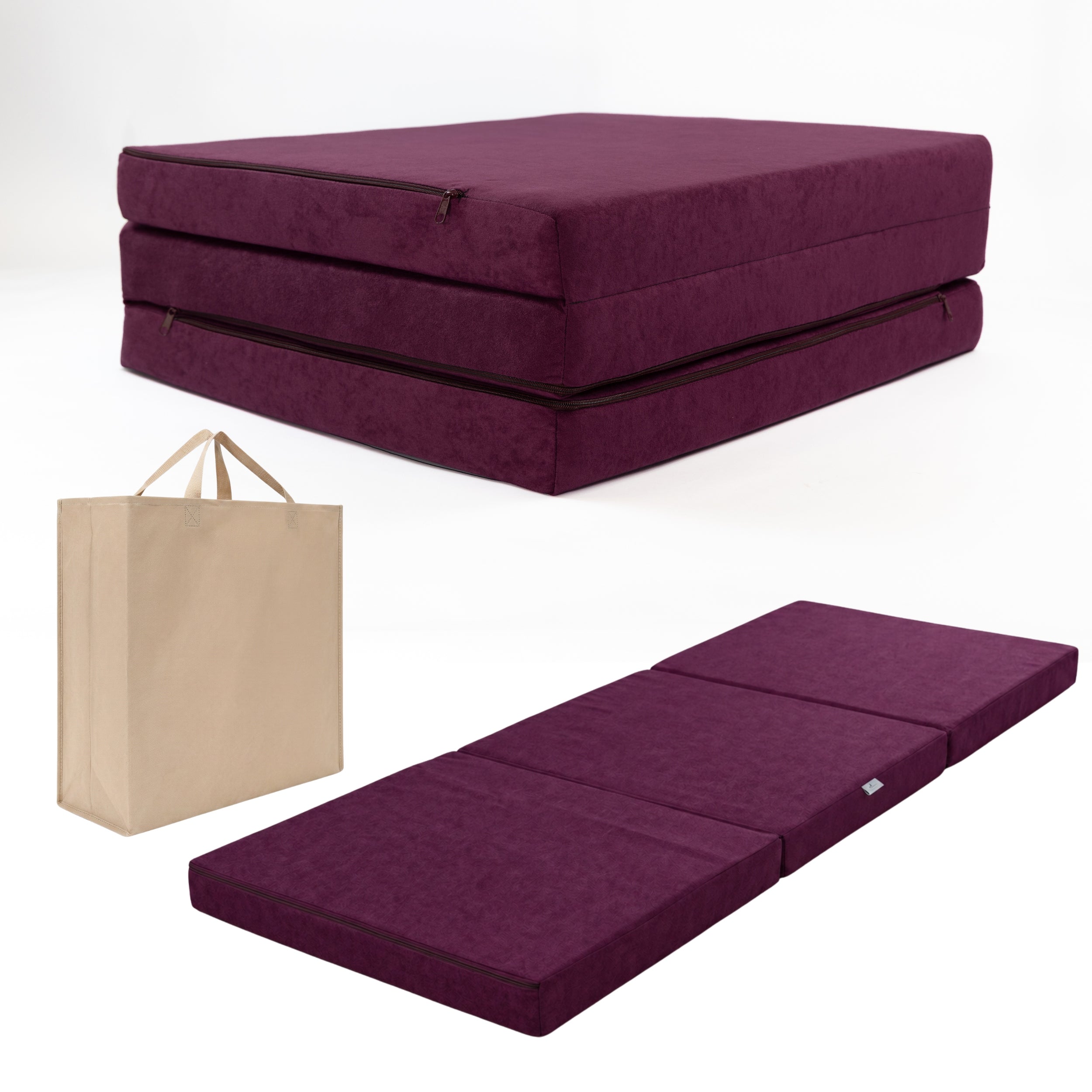 MATTRESS FOLDING TOURIST CAMPING HOUSE MOTORHOME 180X65X7 PURPLE
