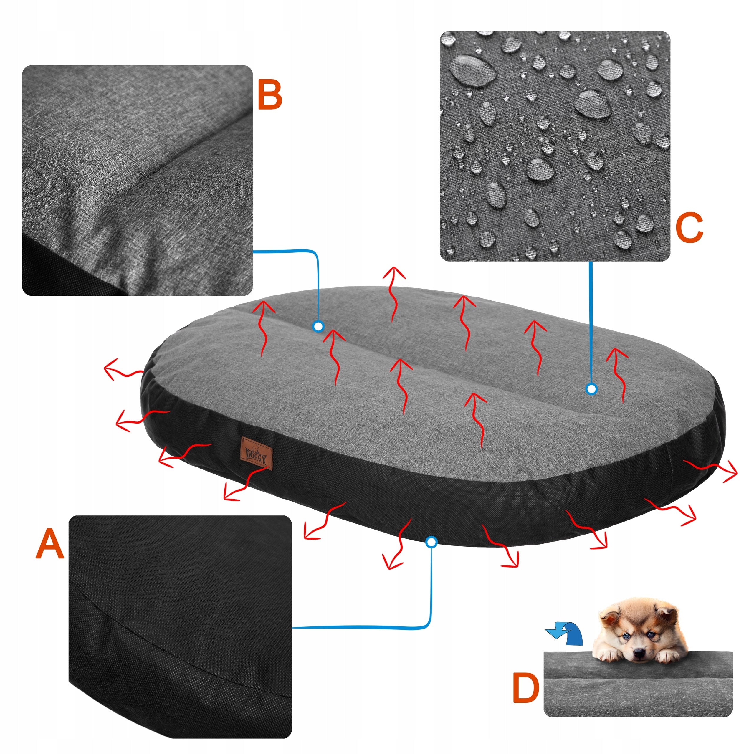 MATTRESS FOR DOG, Bed for small dog or cat, Bedding Playpen 70x50 cm Product width 50 cm