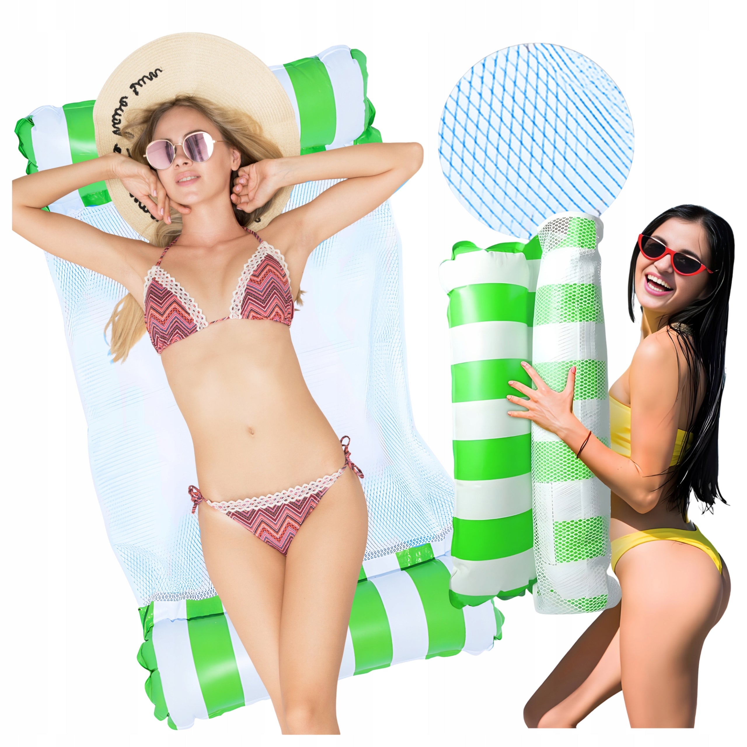MATTRESS HAMMOCK INFLATABLE WATER PONTOON FOR SWIMMING WATER POOL MESH 115x66cm