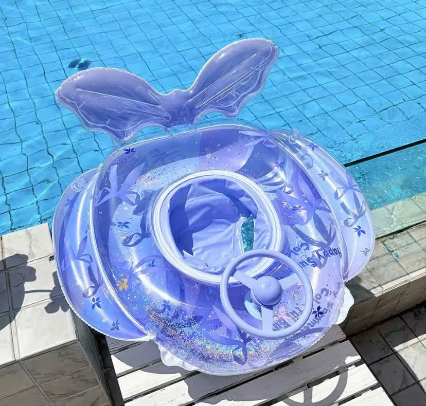 MATTRESS INFLATABLE MERMAID WHEEL FOR CHILDREN WITH STEERING WHEEL SEAT FOR SWIMMING POOL Model koło z siedziskiem KIEROWNICĄ PASTELOWY