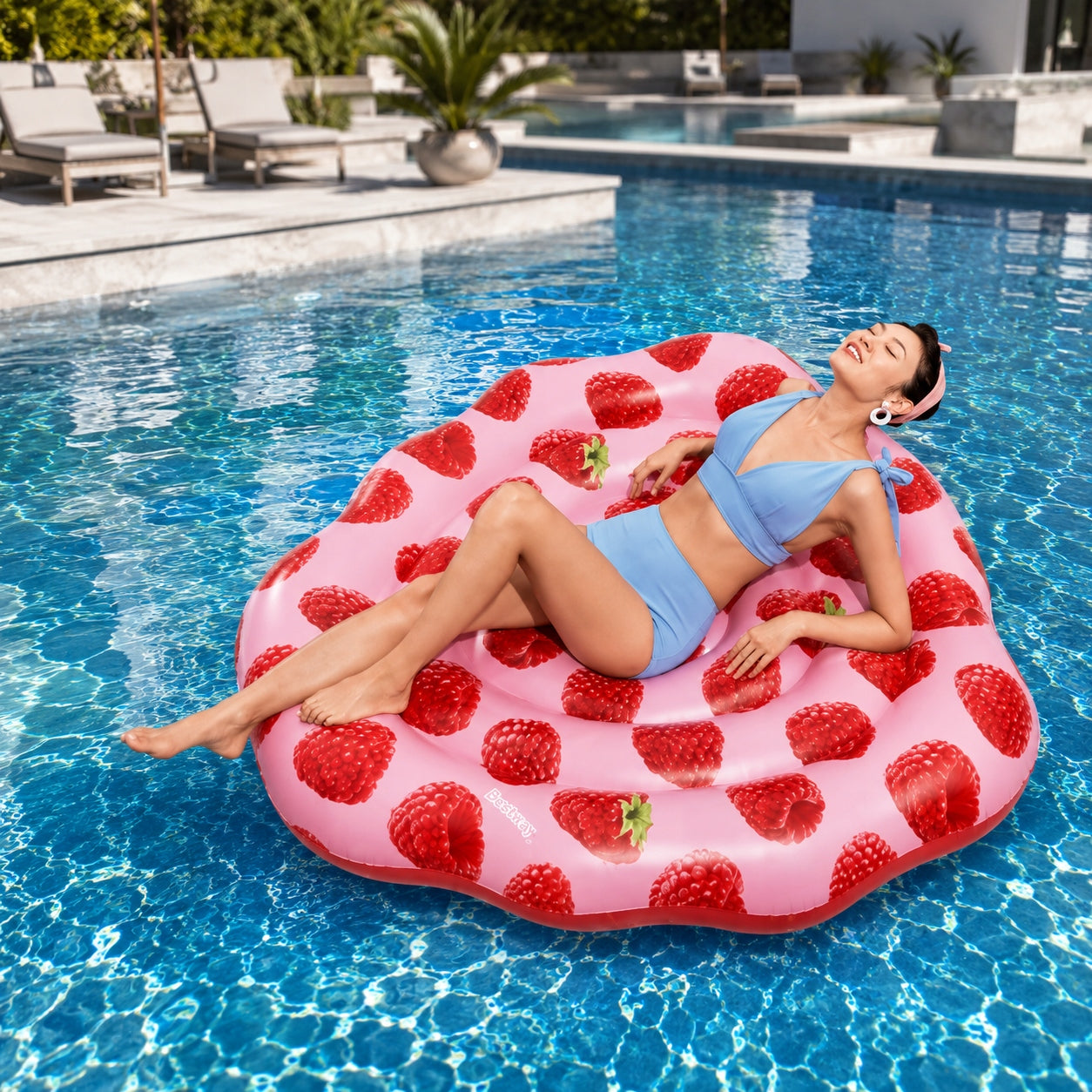 MATTRESS INFLATABLE SCENTED RASPBERRY 165X151 CM Packaging status original