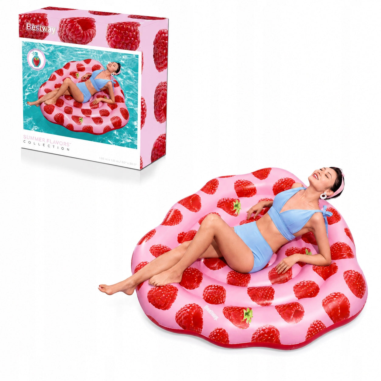 MATTRESS INFLATABLE SCENTED RASPBERRY 165X151 CM