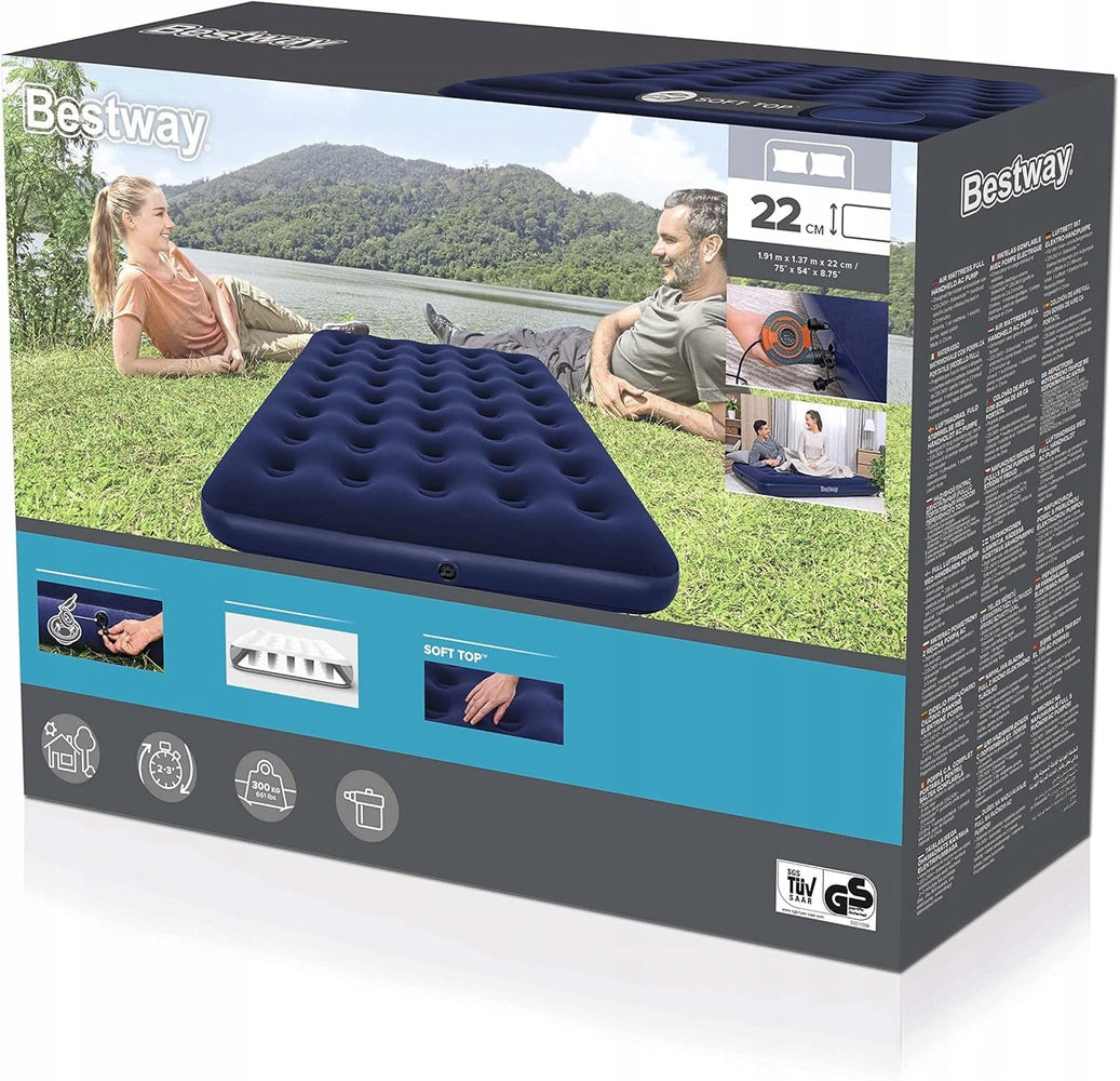 MATTRESS INFLATABLE SLEEPING BED BESTWAY 67287 SET WITH PUMP 230V 191x137 Brand Bestway