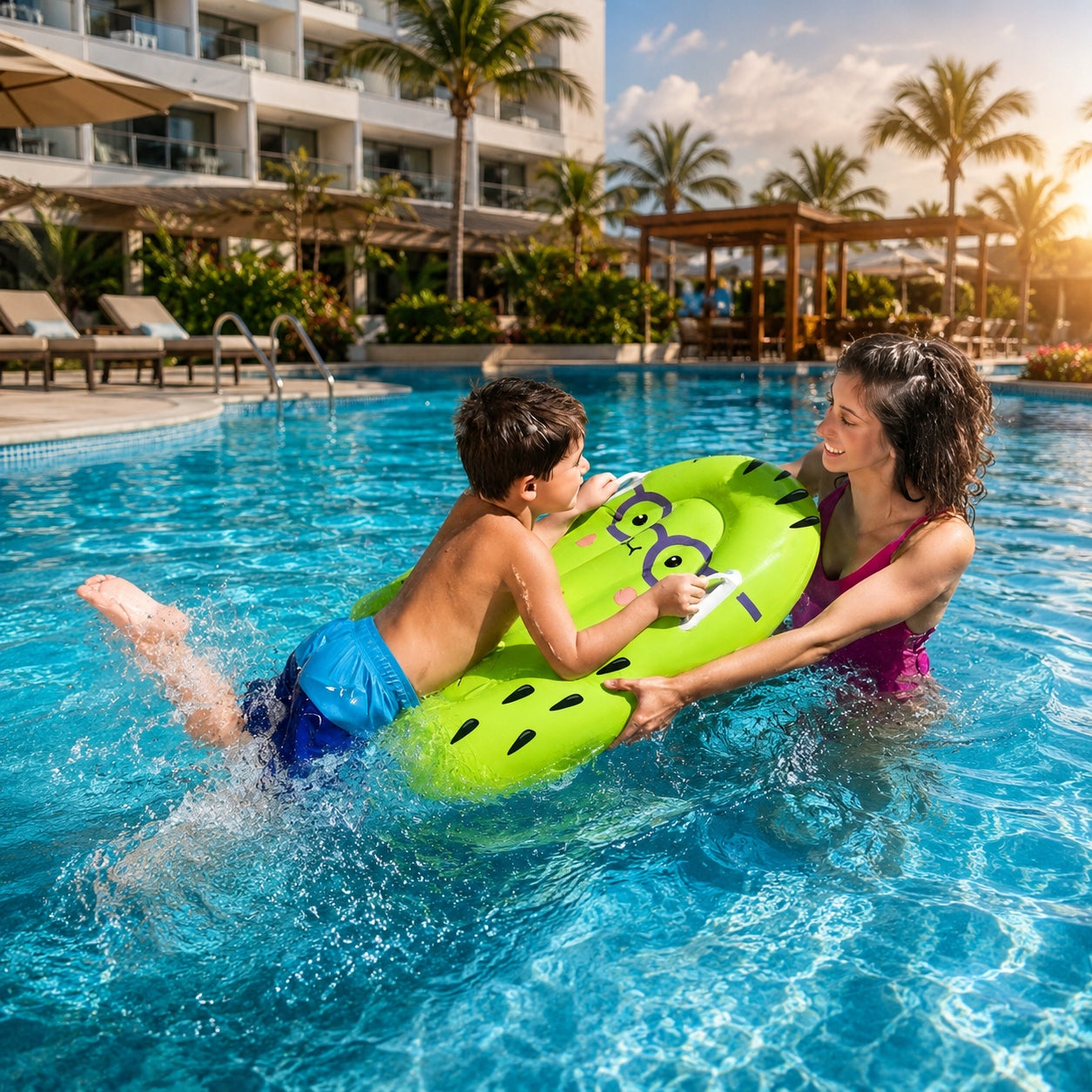MATTRESS INFLATABLE SWIMMING BOARD FOR CHILDREN ADULT KIWI WATER WHEEL Model DESKA DO PŁYWANIA DO NAUKI KÓŁKO KIWI