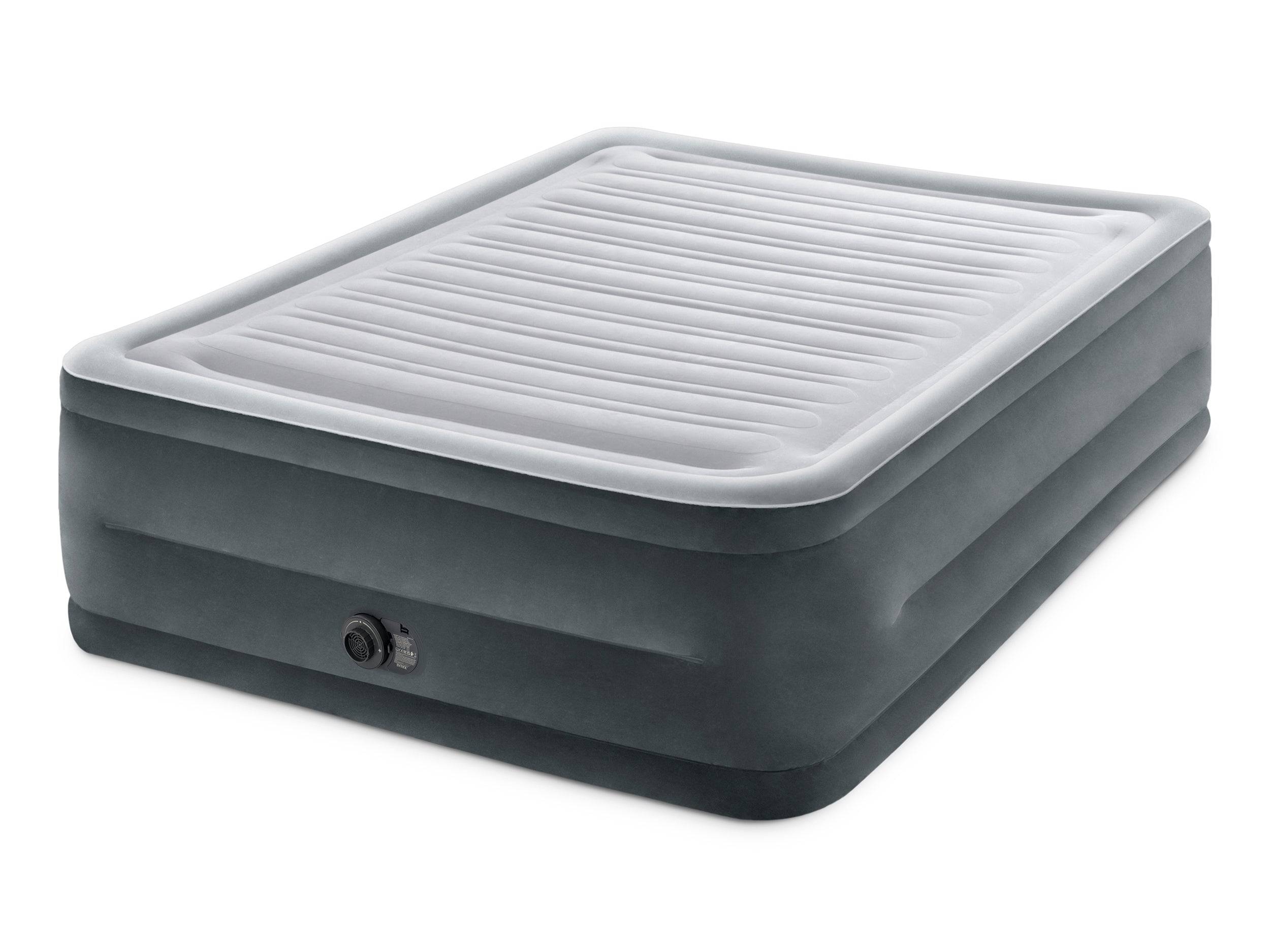 MATTRESS INFLATABLE VELOUR DOUBLE BEDS WITH PUMP 230V INTEX 64418ND Color gray