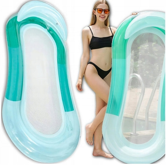 MATTRESS LOUNGER INFLATABLE ARMCHAIR WITH BEACH BACKREST SWIMMING POOL Manufacturer code PONTON MATERAC Z DASZKIEM PŁYWANIA