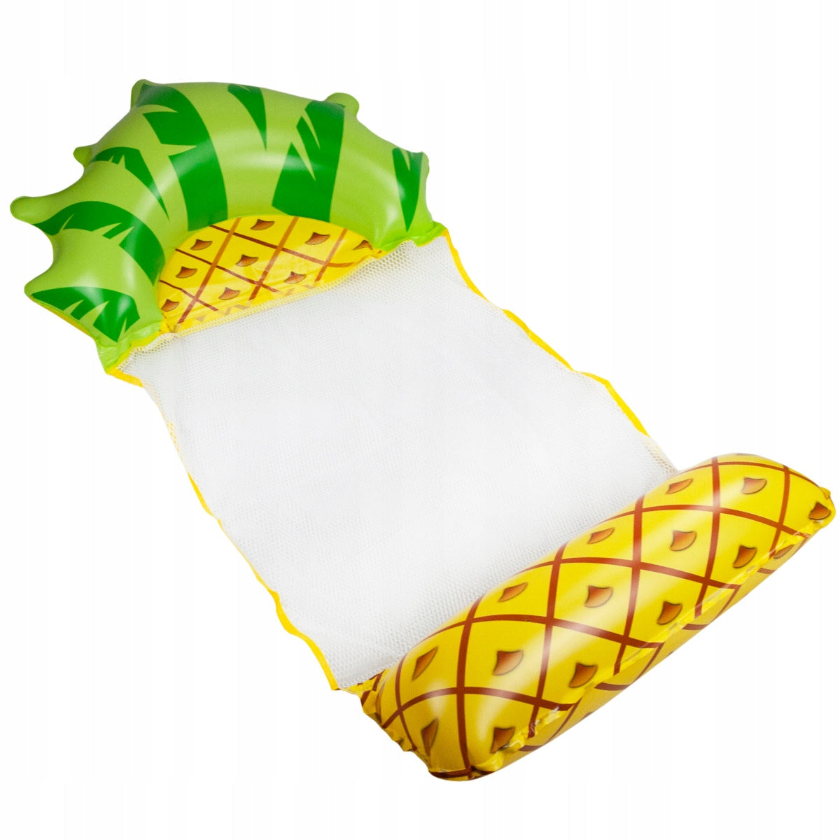 MATTRESS WATER HAMMOCK INFLATABLE PINEAPPLE SUN LOUNGER FOR SWIMMING WITH BEACH NET Color yellow