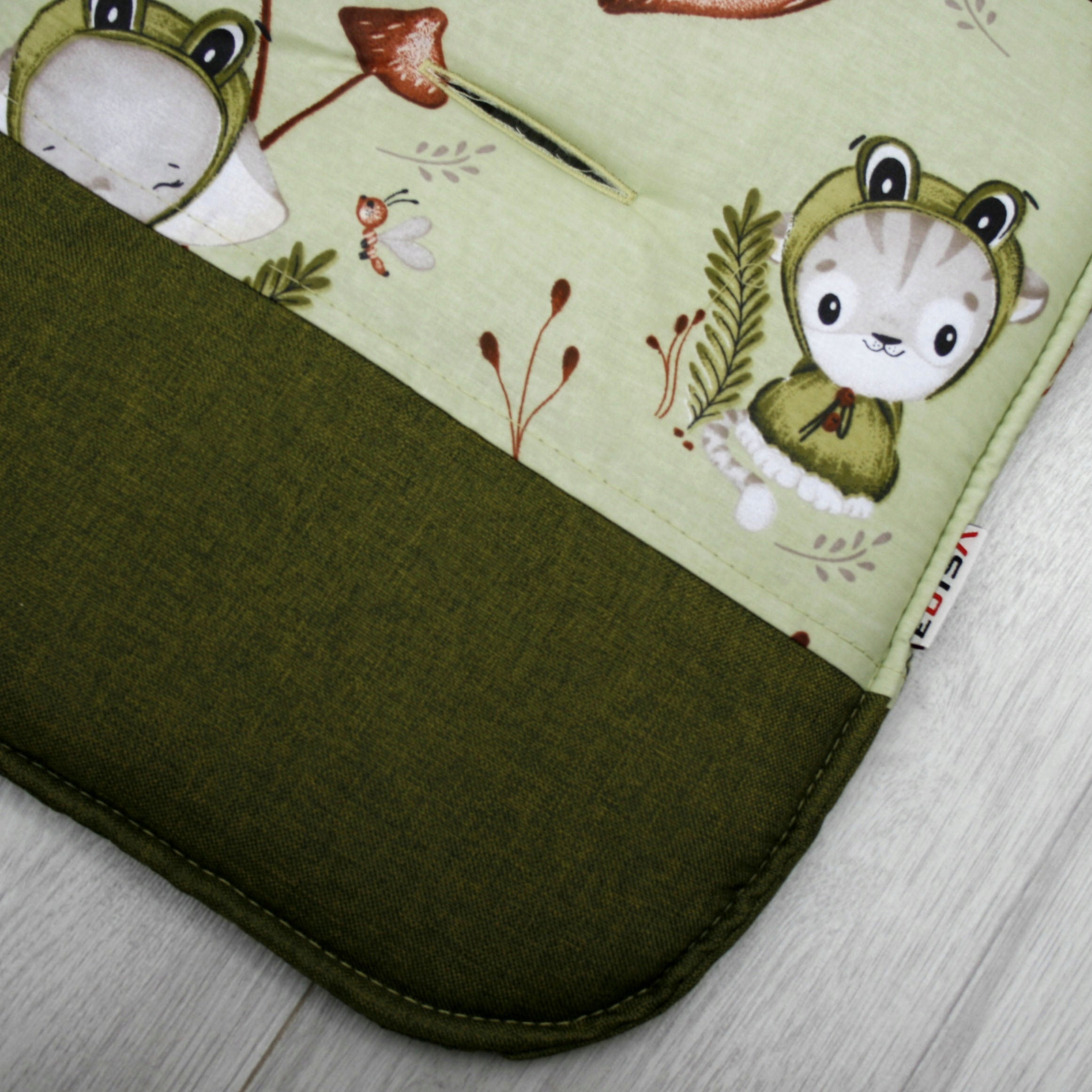 MATTRESS insert for stroller STROLLERS - double-sided cotton UNIVERSAL Color green