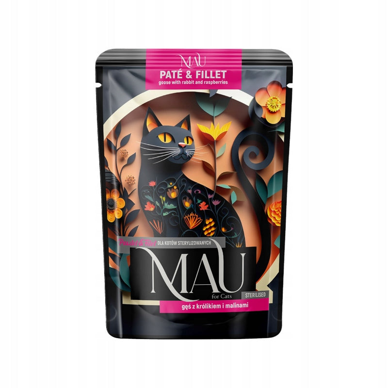 MAU Pate and Fillet Cat Food Sterilized Goose with Rabbit 85 g