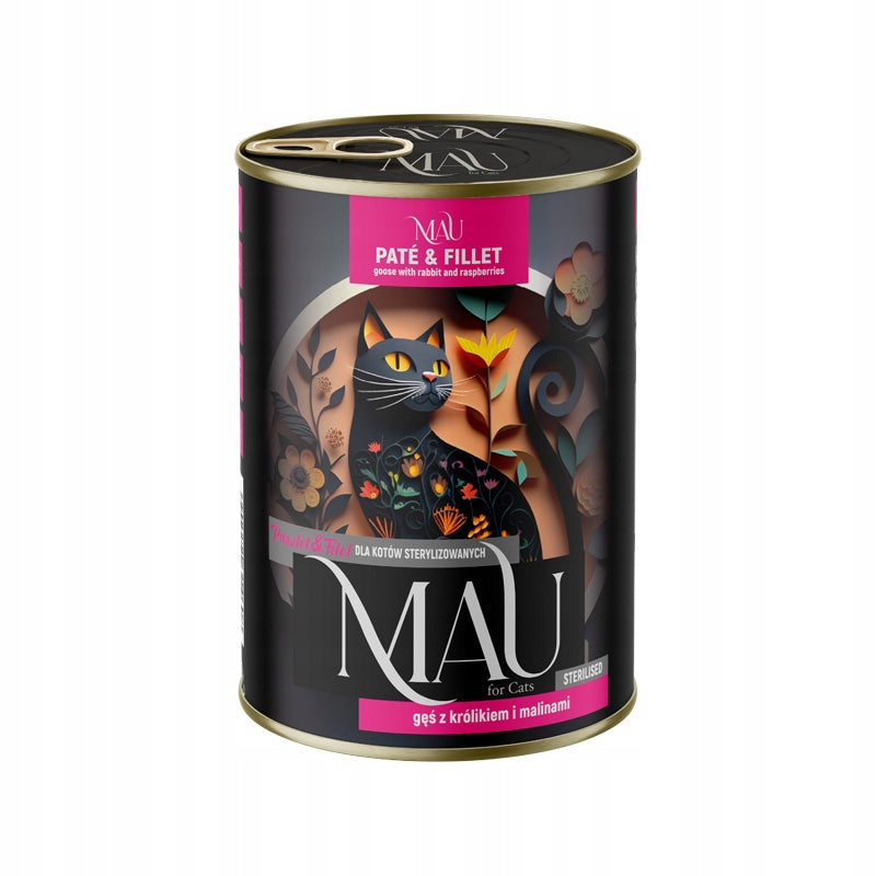 MAU Pate and Fillet - Goose, Rabbit, Raspberry for Sterilized Cats 400g