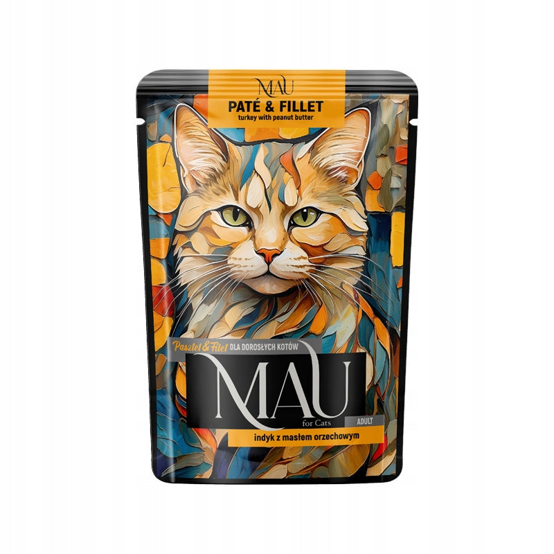 MAU Pate and Fillet Wet Cat Food Turkey with Peanut Butter 85 g