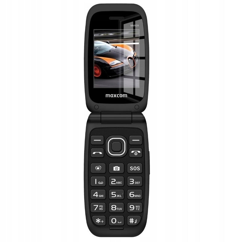 MAXCOM MM828 Black LTE flip phone for seniors SOS VoLTE 1000 mAh