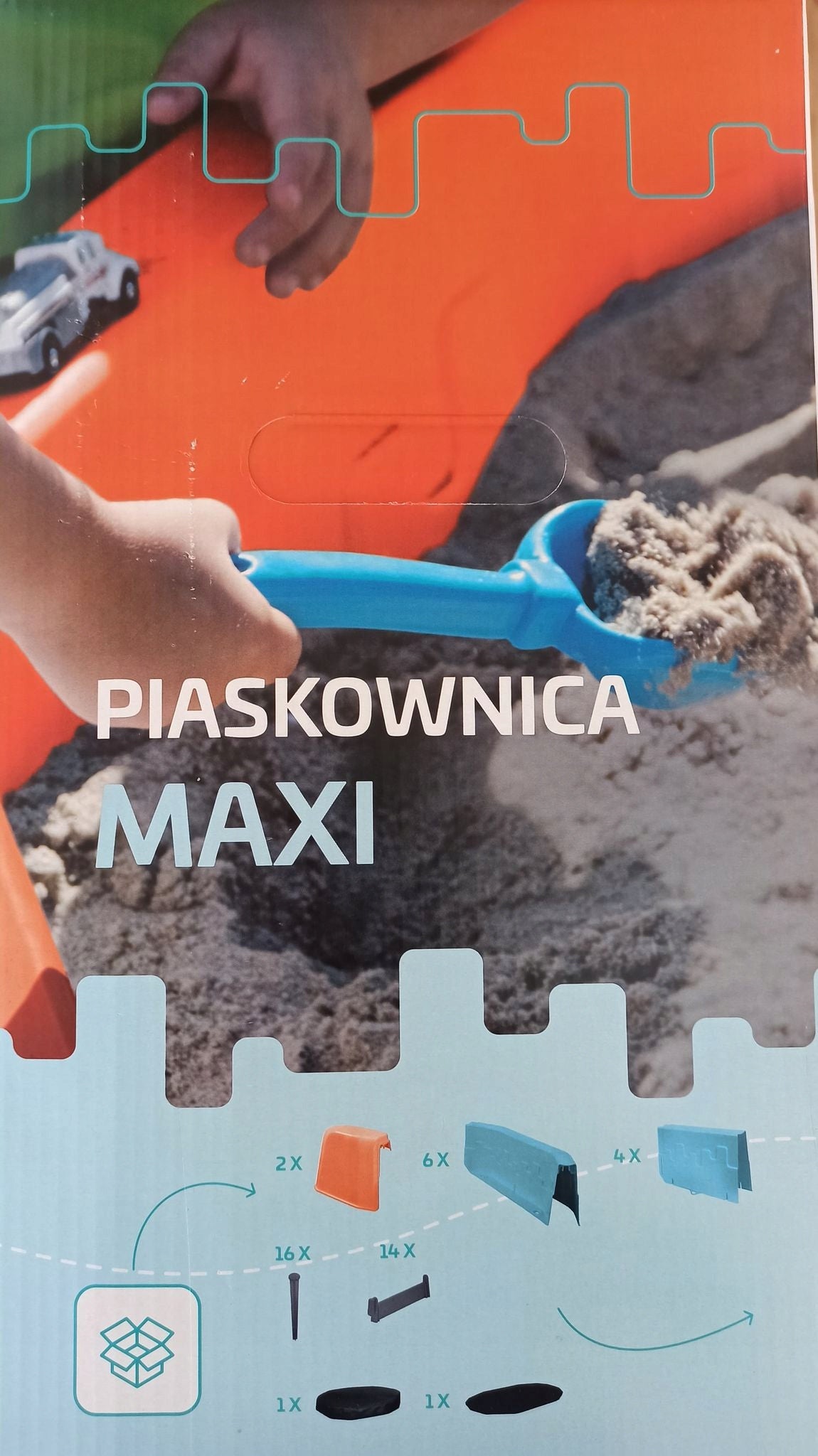 MAXI Sandbox - TURQUOISE - 224,5cmx150cm SUPER Kind plastic