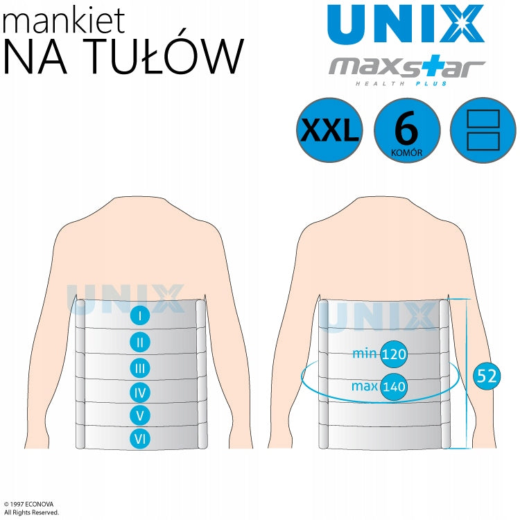 MAXSTAR TORSO CUFF, SIZE XXL (6 compartments) Manufacturer code UX-6WT-XXL