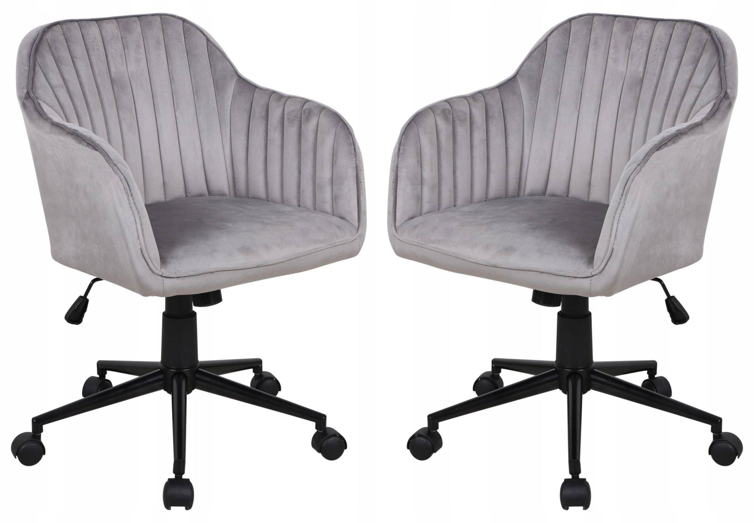 MAYA Velvet Grey Office Chair – Elegant Swivel Chair for Office and Home Packaging status original