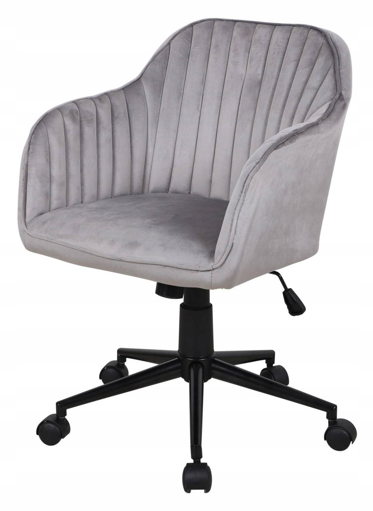 MAYA Velvet Grey Office Chair – Elegant Swivel Chair for Office and Home