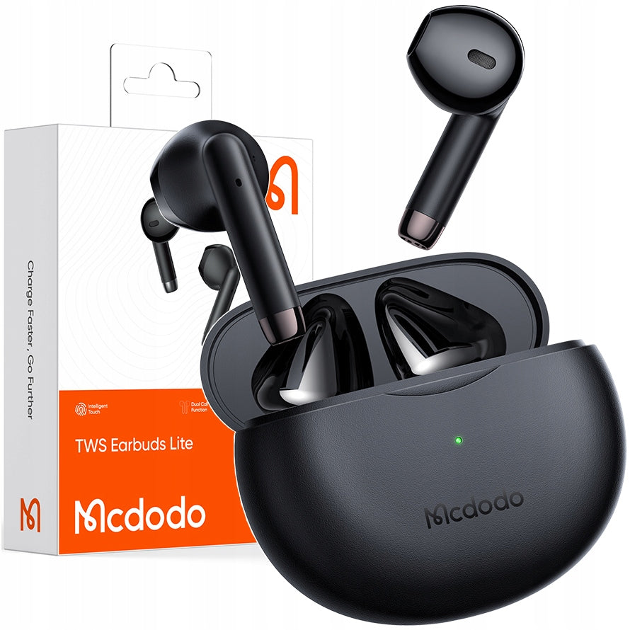MCDODO BLUETOOTH 5 WIRELESS EARBUDS WITH MICROPHONE CASE BLACK