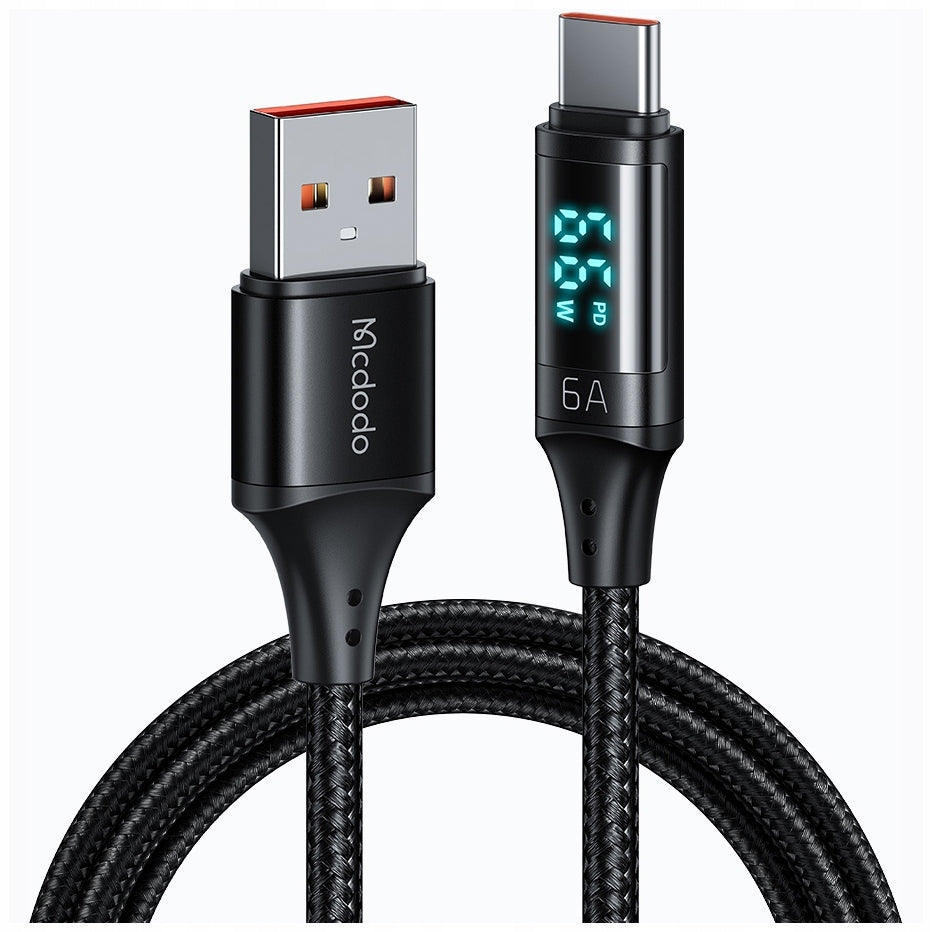 MCDODO CABLE WITH USB-C DISPLAY FAST CHARGING USB TYPE C 5A 66W 1M