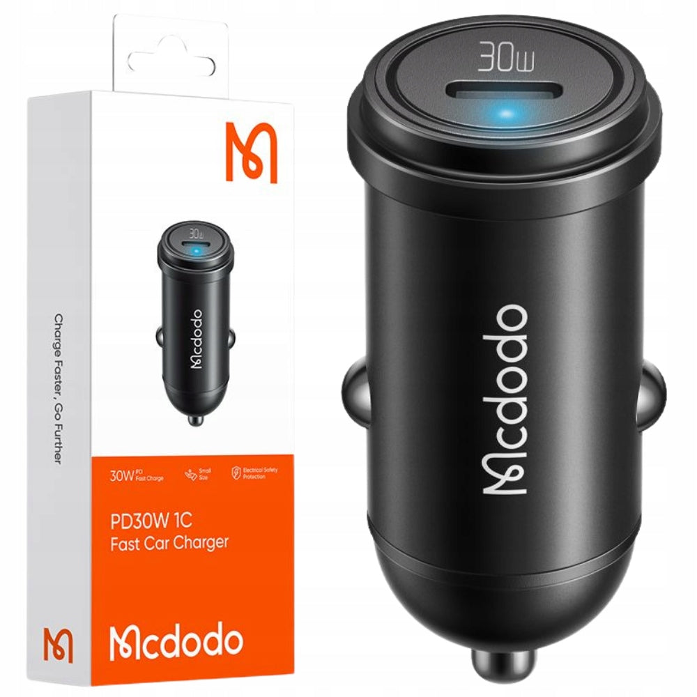 MCDODO POWERFUL FAST CAR CHARGER FOR PHONE SMALL USB-C 30W LED