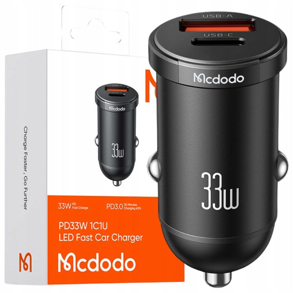 MCDODO STRONG FAST CAR CHARGER FOR PHONE 2X USB USB-C 33W