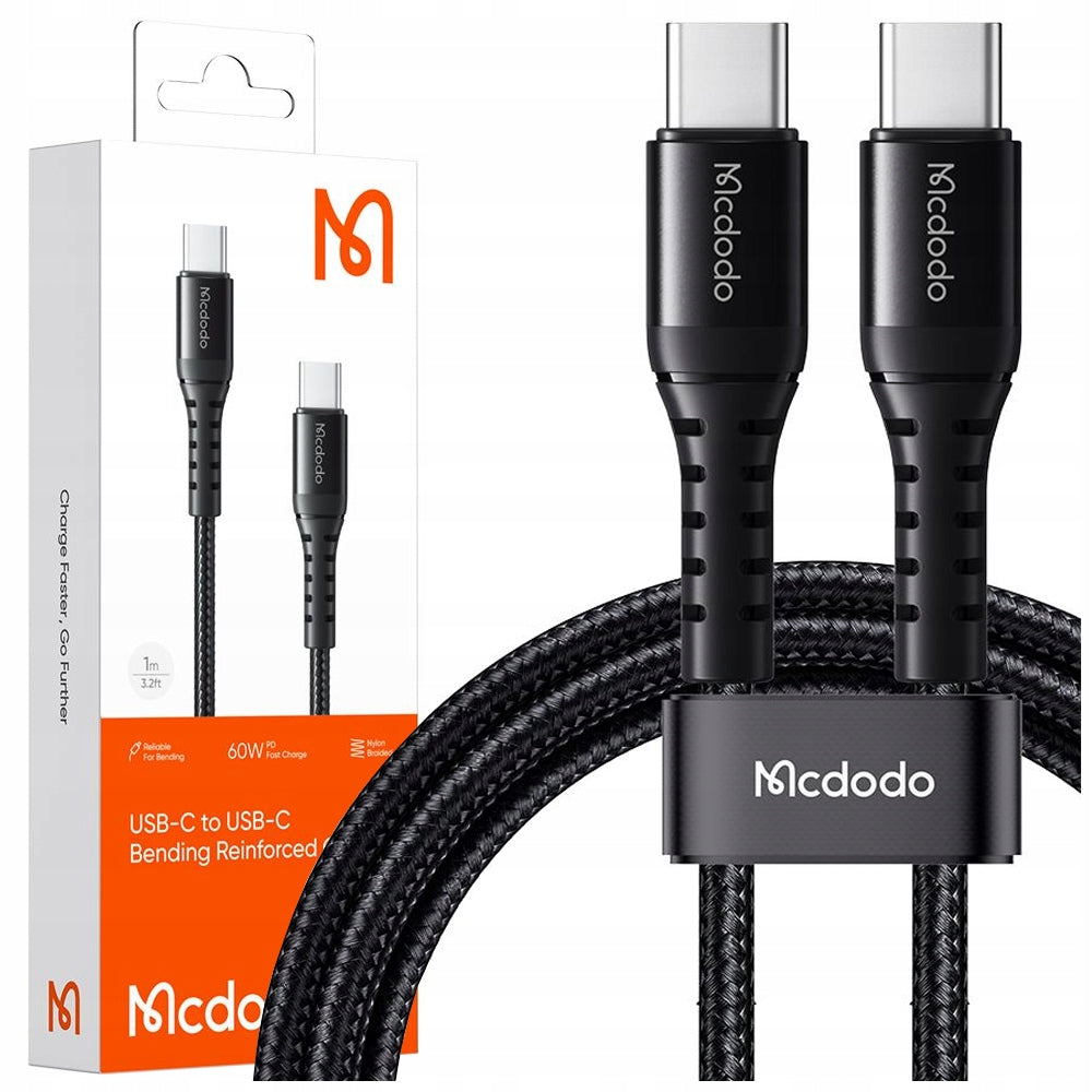 MCDODO USB-C CABLE FAST CHARGING USB TYPE C 3A 60W 1M BLACK