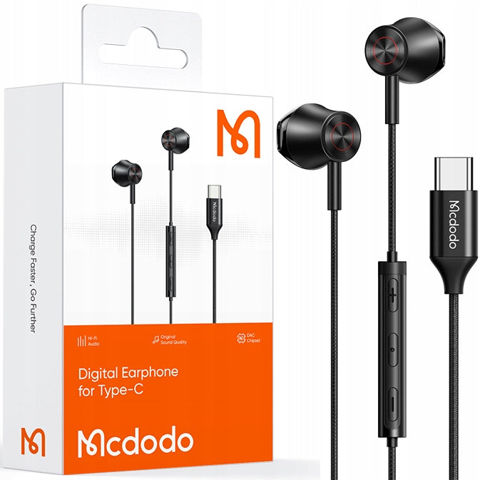 MCDODO WIRED EARBUDS FOR PHONE WITH MICROPHONE WITH DAC USB-C