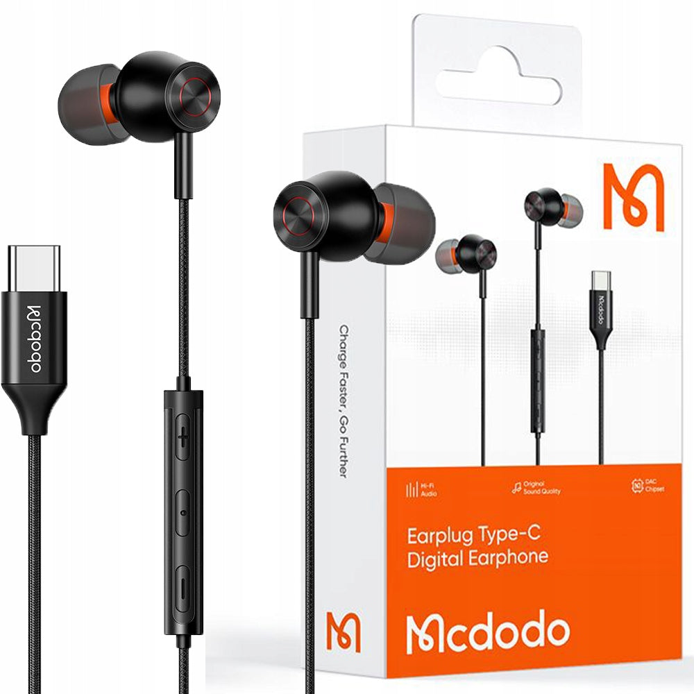 MCDODO WIRED HEADPHONES FOR PHONE WITH IN-EAR MICROPHONE WITH USB-C DAC