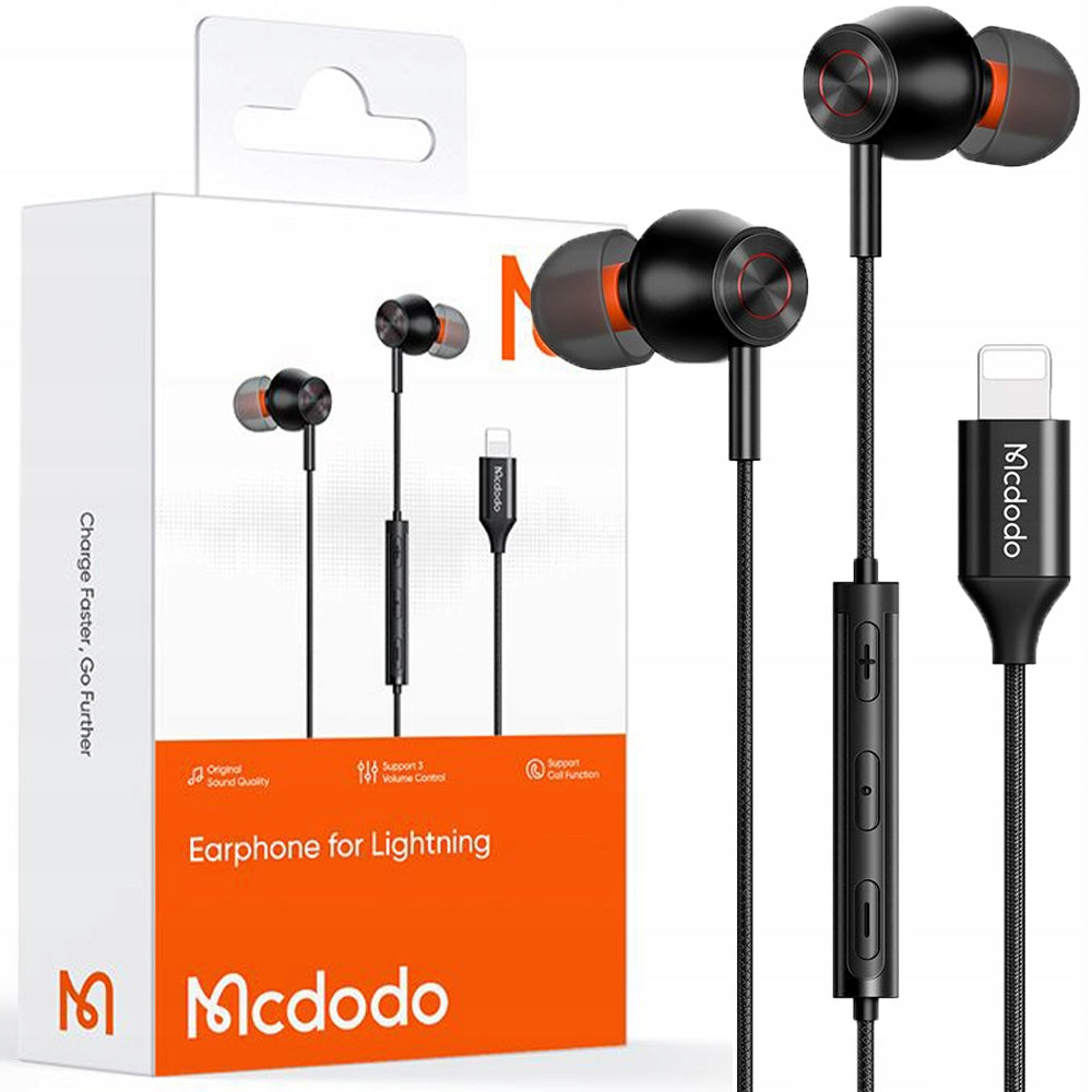 MCDODO WIRED IN-EAR HEADPHONES WITH MICROPHONE FOR LIGHTNING IPHONE 14