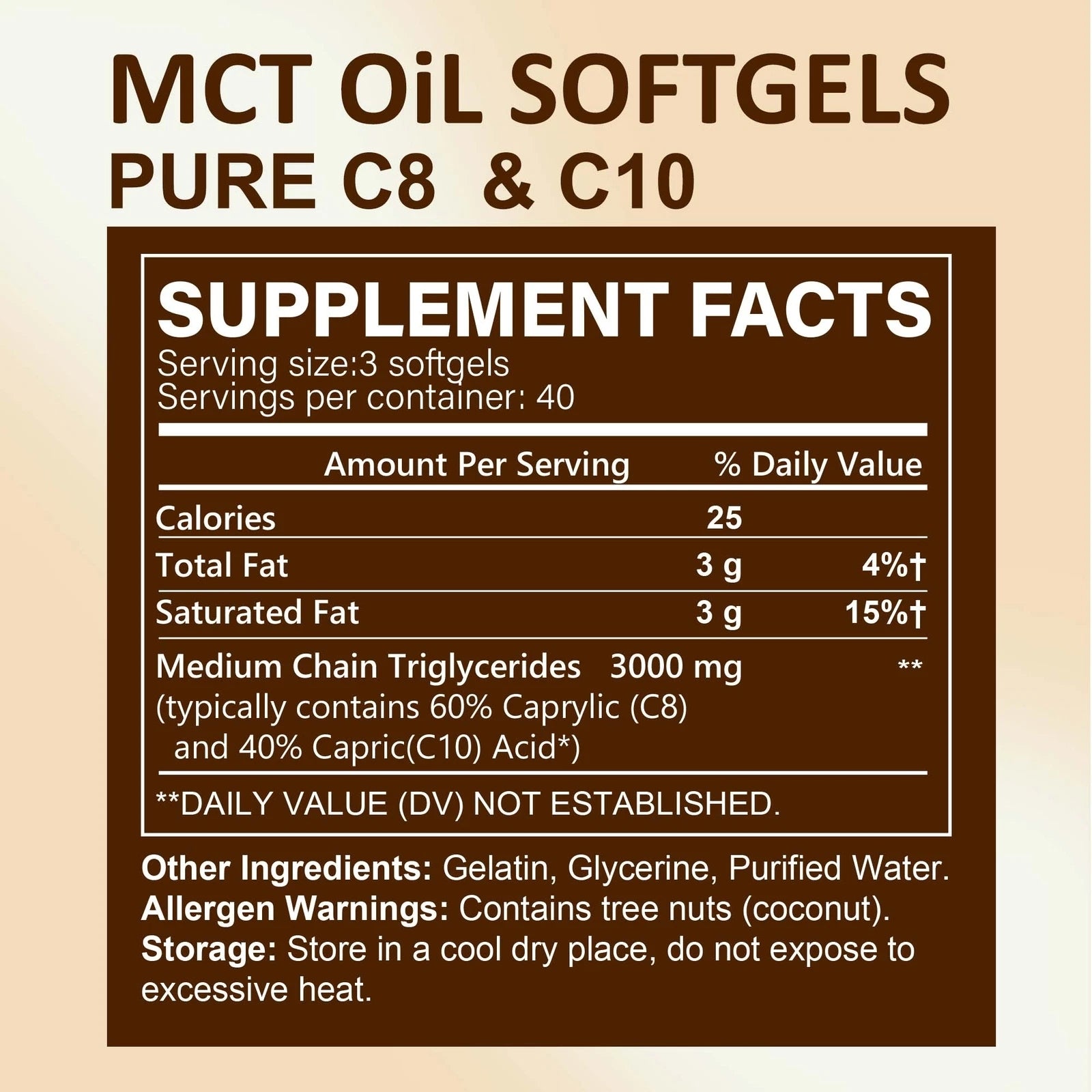 MCT oil in soft capsules 3000 mg – C8, C10: Weight loss, energy, health Packaging status original