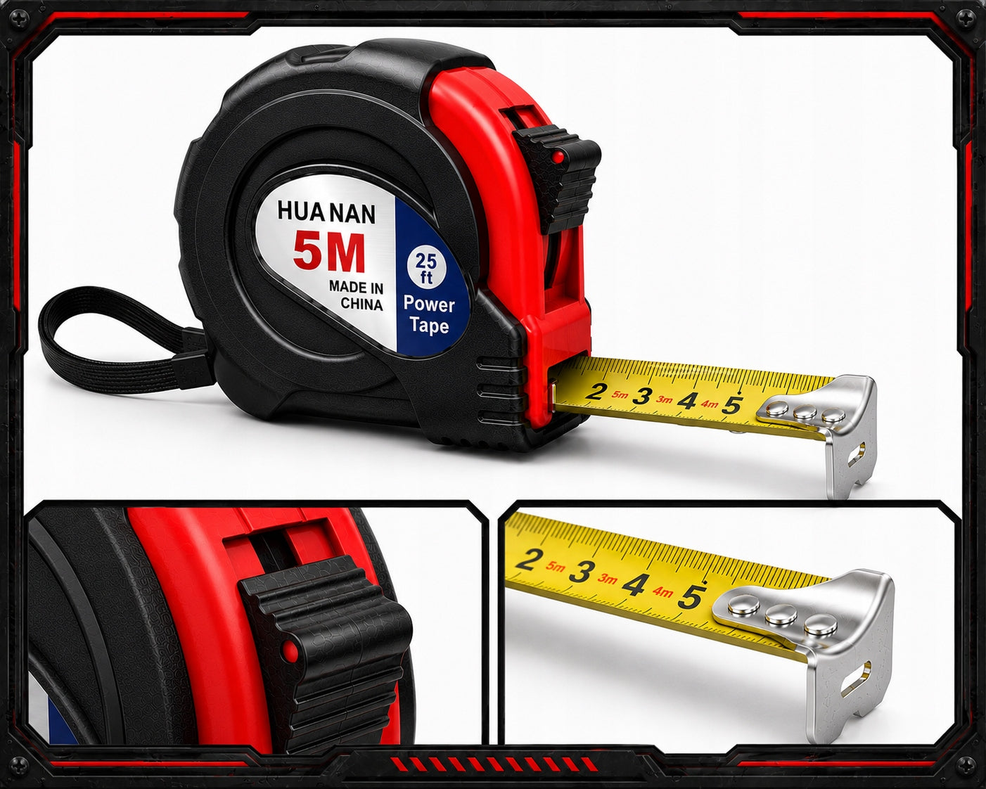 MEASURING CUP 5M MEASURE ROLLED LOCK METER AUTOMATIC CONSTRUCTION MEASURE LOCK Packaging status original