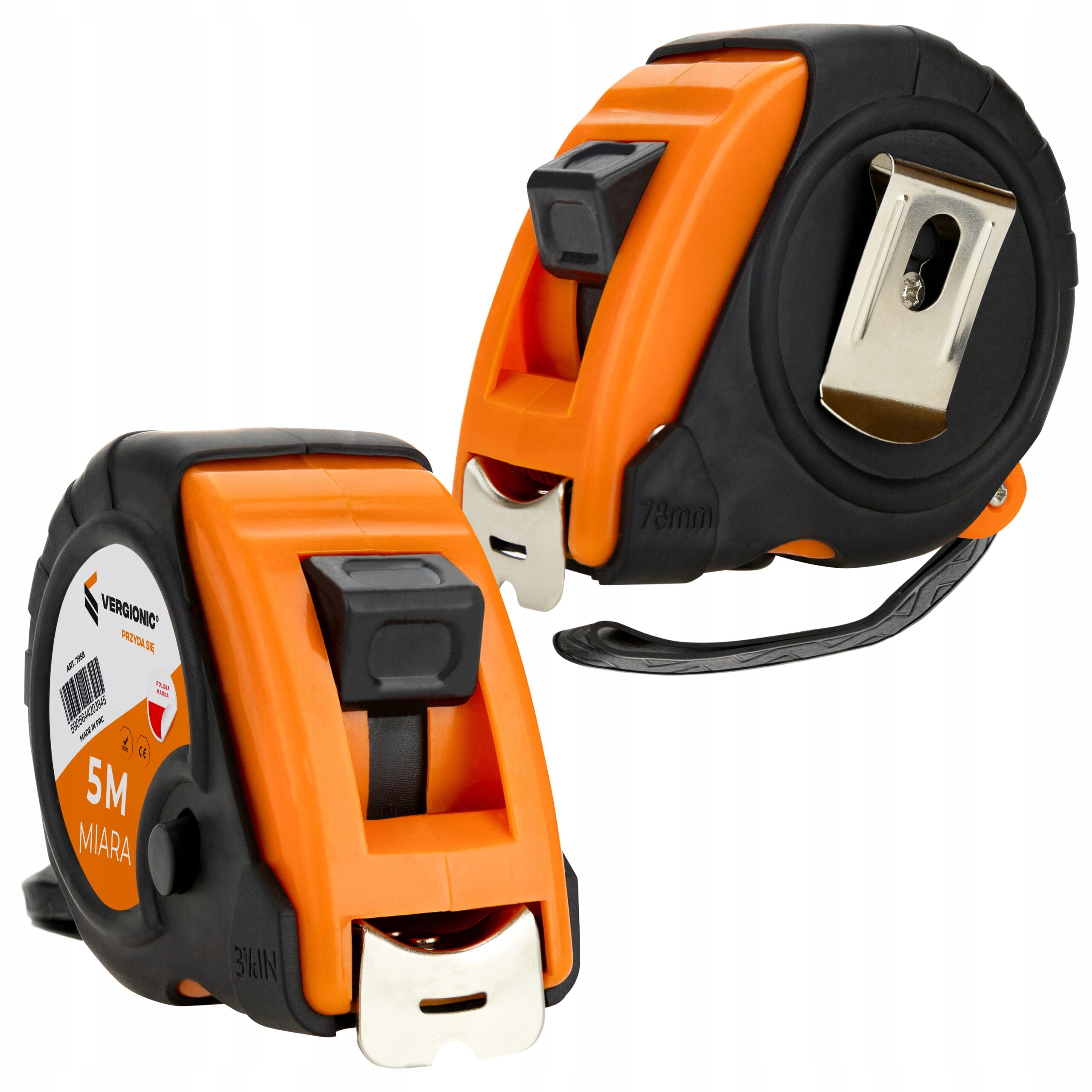 MEASURING TAPE WITH LOCK, RUBBER COATED STEEL 5M x 25MM Kind measuring tape