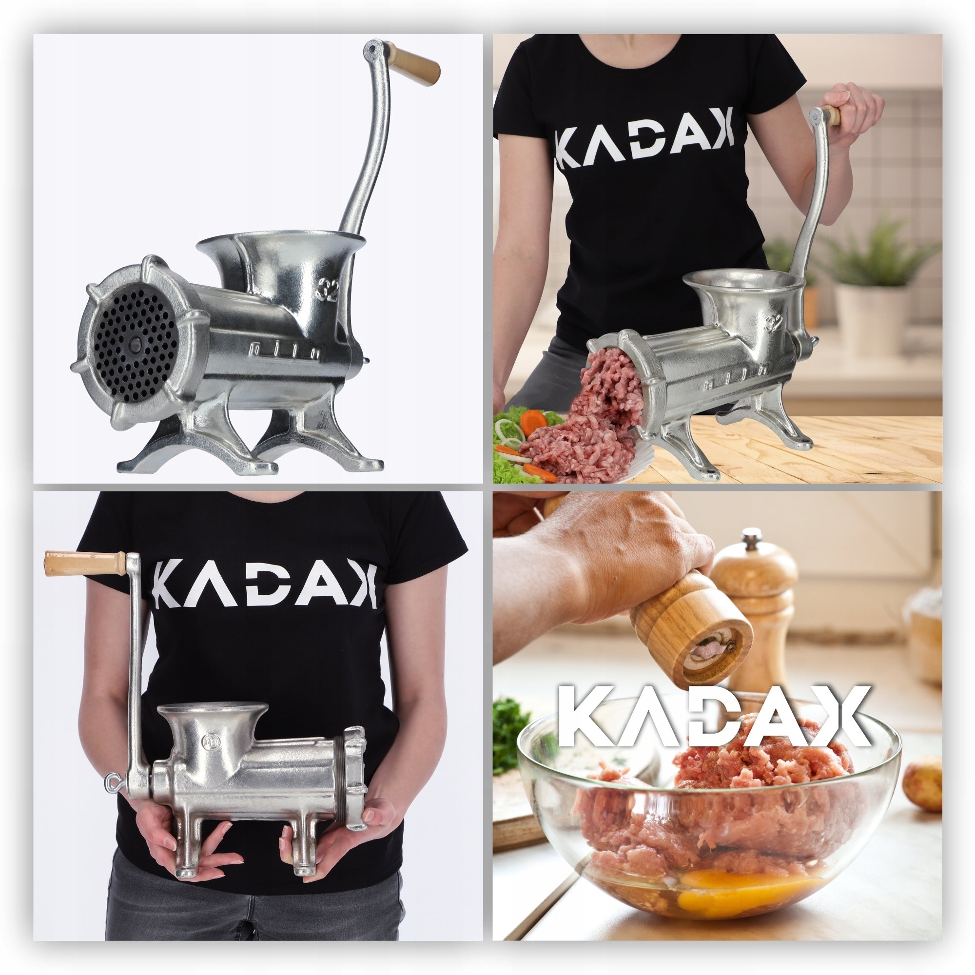 MEAT GRINDER HAND CAST IRON 32 GRINDER ALFA POLAND ORIGINAL Dominant color silver/gray