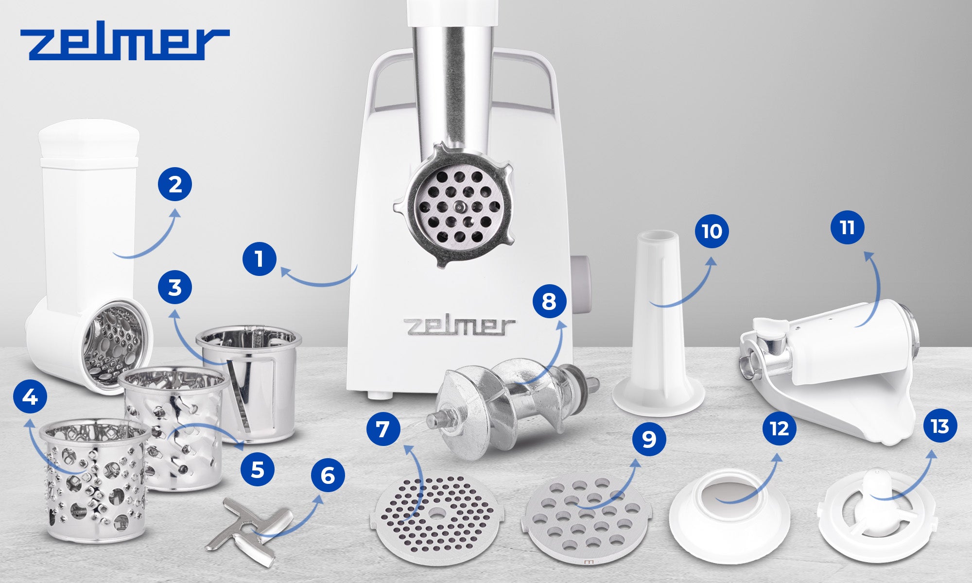 MEAT GRINDER ZELMER SHREDDER SLOW JUICER 300W Manufacturer code ZMM1330B