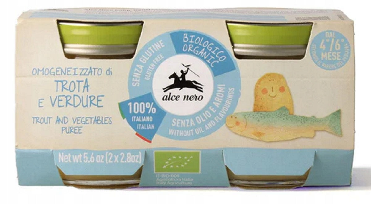 MEAT TROUT WITH VEGETABLES GLUTEN FREE BIO (2 x 80 g) 160 g ALCE NERO Brand Alce Nero