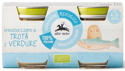 MEAT TROUT WITH VEGETABLES GLUTEN FREE BIO (2 x 80 g) 160 g ALCE NERO