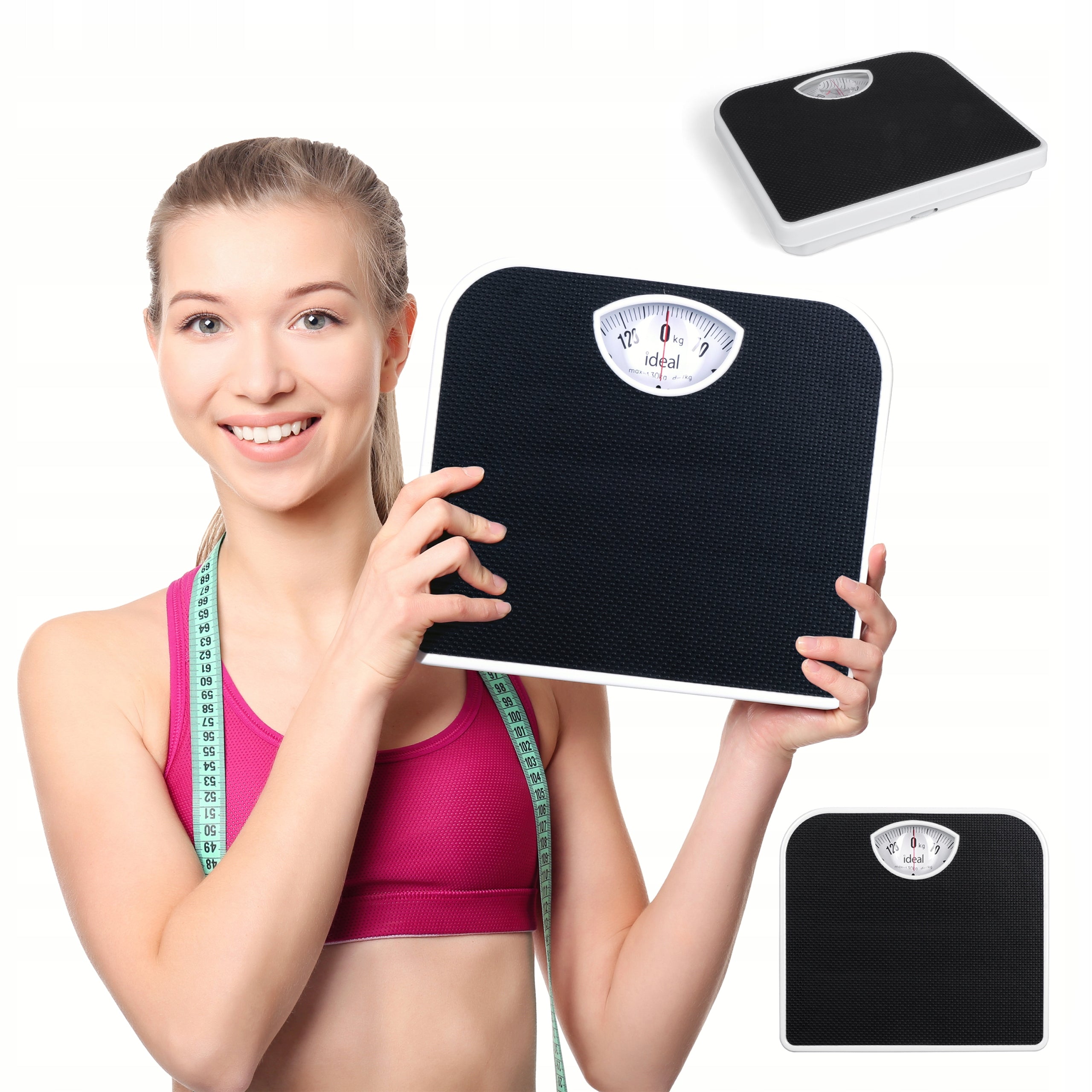 MECHANICAL BATHROOM SCALE CLASSIC ANALOGUE UP TO 130KG IZ9201 BLACK