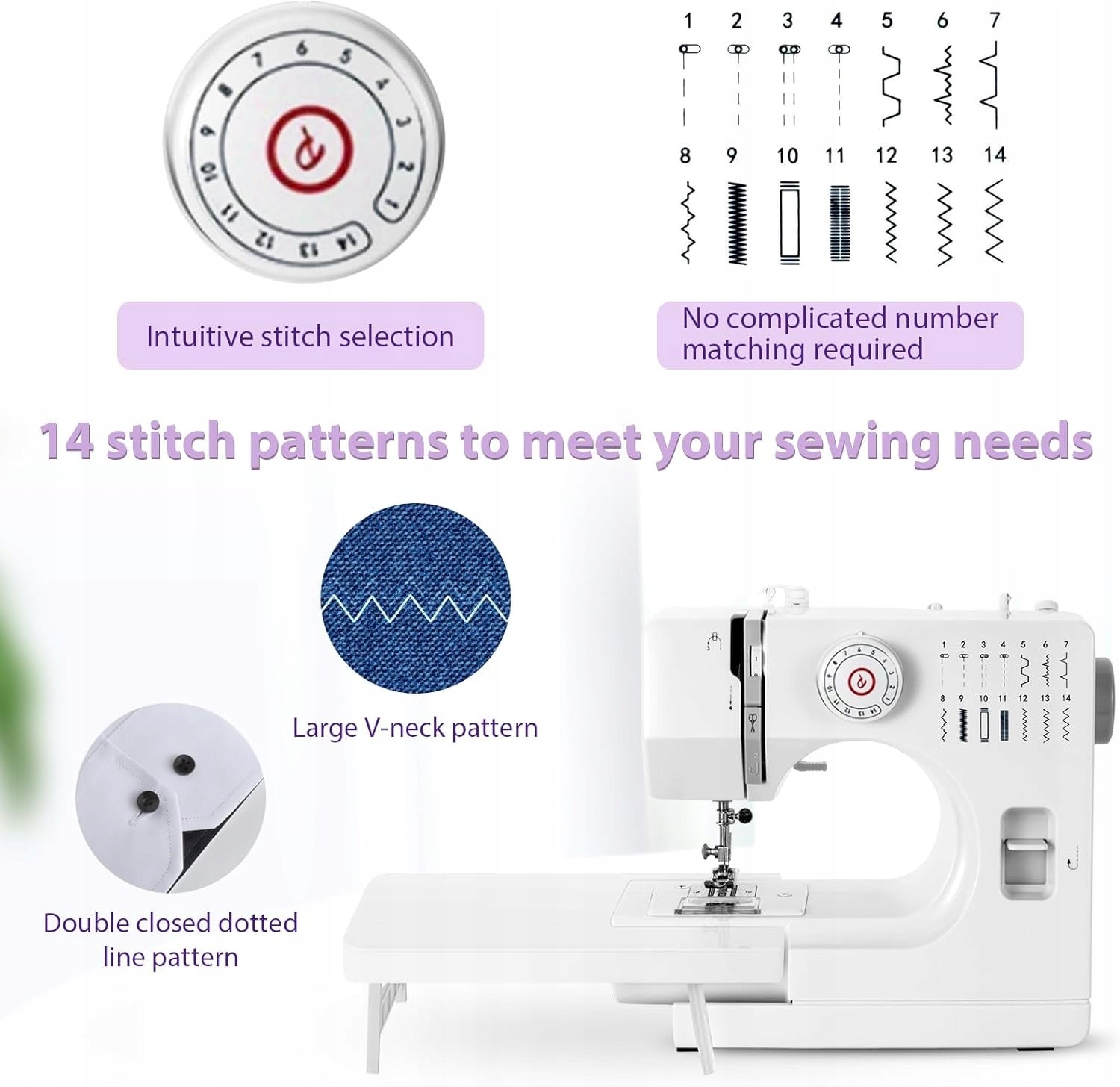 MECHANICAL SEWING MACHINE WITH EXTENSION TABLE AND 14 SCIEGOW Brand Li