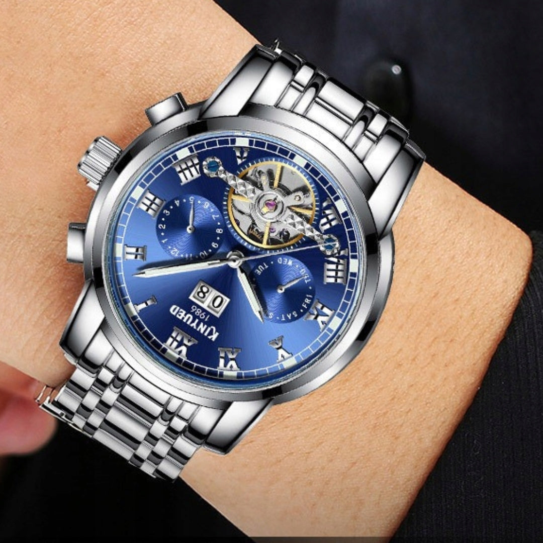MECHANICAL WATCH MEN'S AUTOMATIC LUXURY DATE + BOX Packaging status original