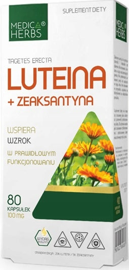 MEDICA LUTEIN + ZEAXANTHIN 100mg up to 80caps. FORMULA VISION SPOT YELLOW EAN (GTIN) 5903968202552