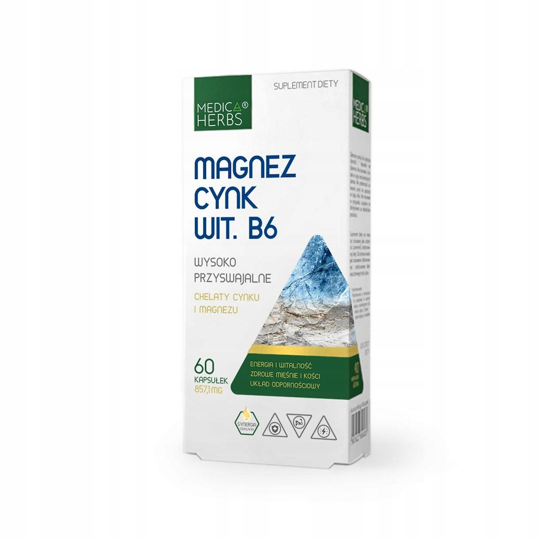 MEDICA Magnesium Glycinate Zinc Glycinate CHELATED + VITAMIN B6 SPASMS