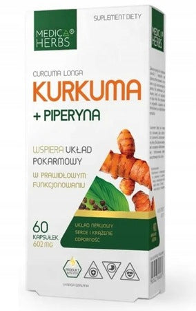 MEDICA TURMERIC PIPERINE Curcumin Turmeric BLACK PEPPER joints heart