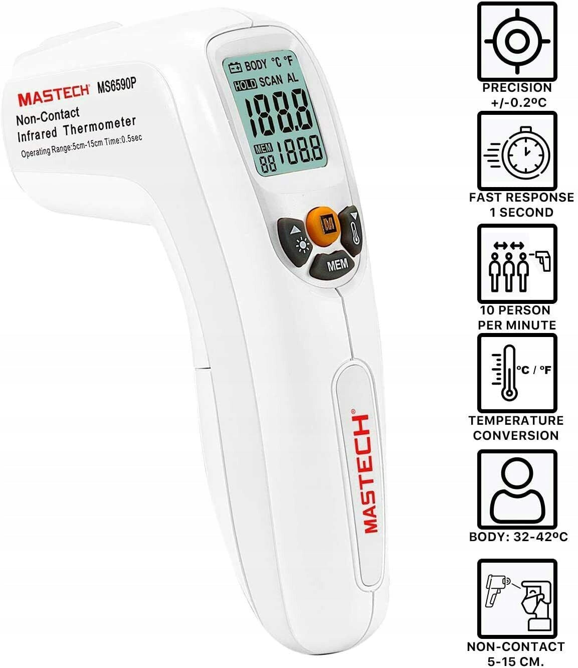 MEDICAL NON-CONTACT FAST THERMOMETER - MASTECH Medical device no