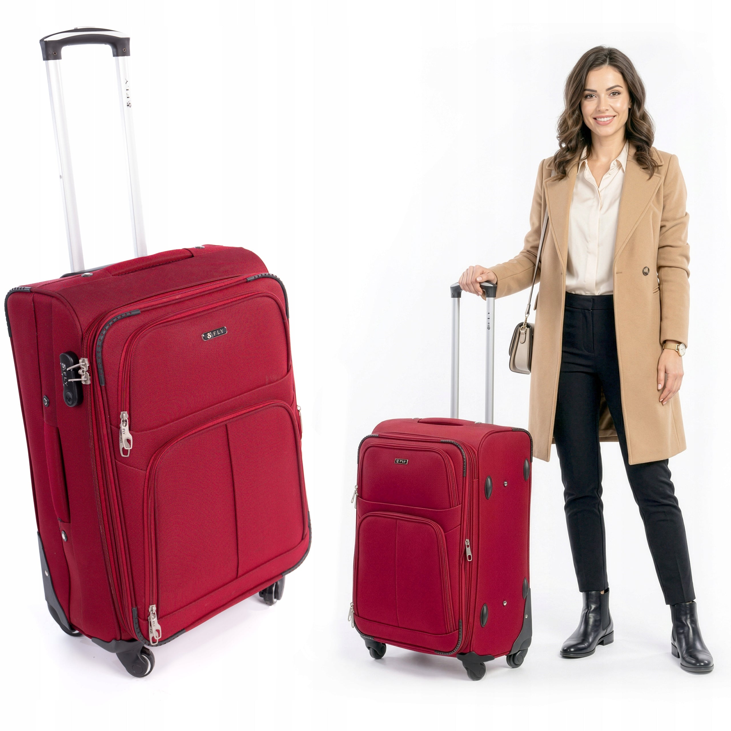 MEDIUM SUITCASE ON WHEELS TRAVEL LUGGAGE Soft XL
